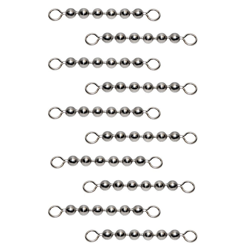  [AUSTRALIA] - Number 6 Ball Chain Fishing Swivels Stainless Steel - 6 Ball Length - 10 Pieces Number 6 (6 Ball)