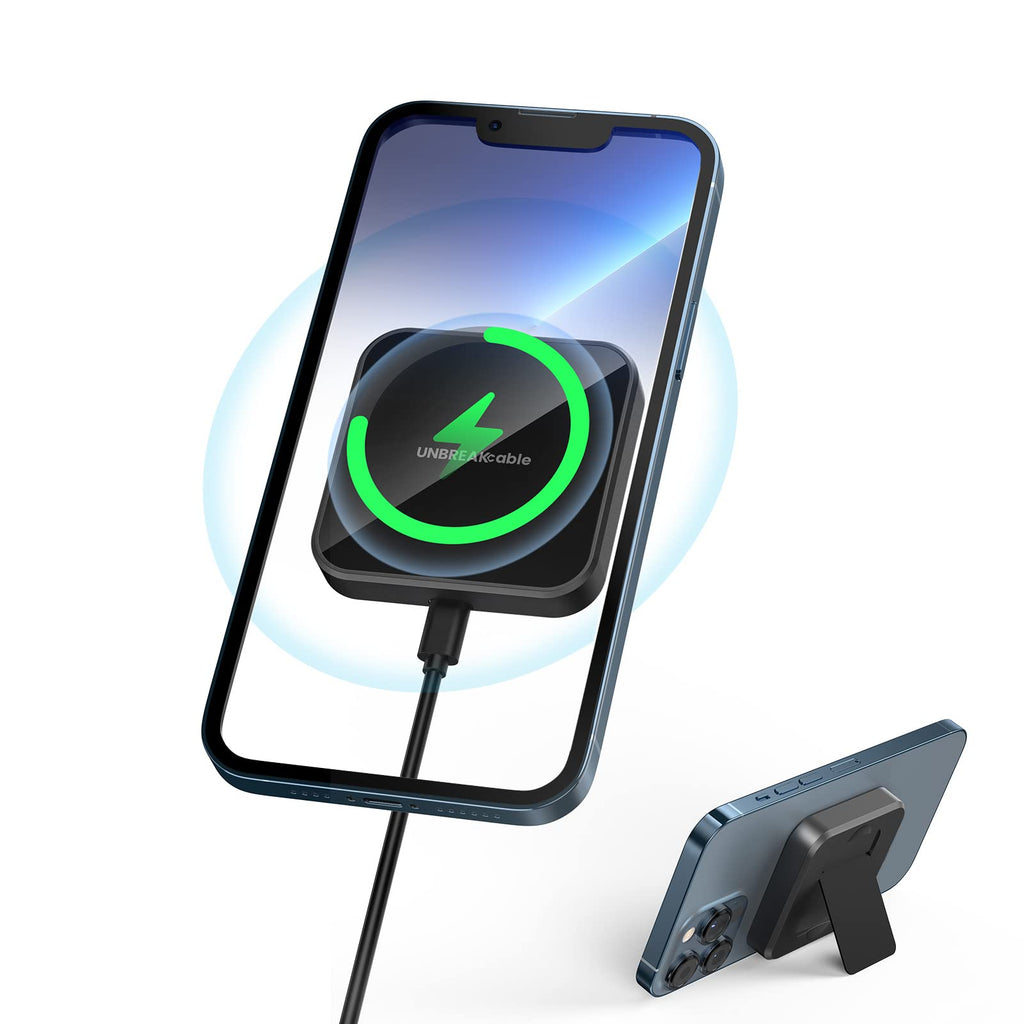  [AUSTRALIA] - UNBREAKcable Magnetic Wireless Charger,15W Fast Charging Pad with USB-C Power Cable, Compatible with iPhone 13/13 Mini/13Pro/13Pro max/iPhone 12/12 Mini/12Pro/12Pro max, Black
