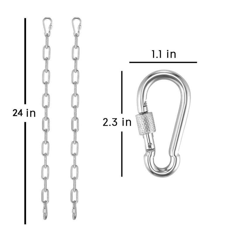  [AUSTRALIA] - MDAIRC Heavy Duty Stainless Steel Straight Link Chain , 800 Pound Load, 6mm (0.23 inch) Diameter, 50cm (19.6 inch) Length, with 2 Locking Snap Hooks