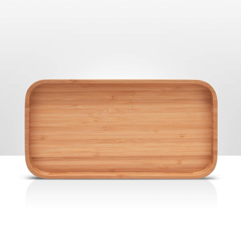  [AUSTRALIA] - Satu Brown Bamboo Vanity Tray, Bathroom Counter Tray, Bamboo Tray for Bathroom and Home Decor, 11.8L x 6.1W x 0.9H inches