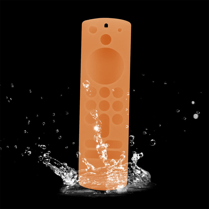  [AUSTRALIA] - Stick 4k Max Case for FireTV Stick 3rd Gen 2021 Glow in The Dark, Orange Alexa Voice TV Remote Protective Silicone Cover with Lanyard- LEFXMOPHY Glow Orange