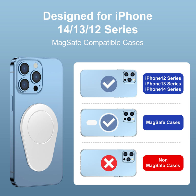  [AUSTRALIA] - AUROX Compatible with MagSafe Base for iPhone 14 13 12 Series Magnetic Base Plate【Base Only】 Works for Pop Socket Grip and Phone Ring Holder【Removable Wireless Charging】(Silver)