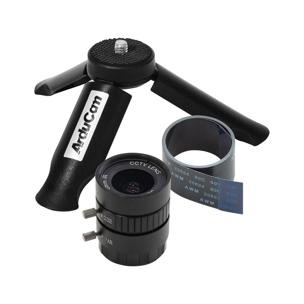  [AUSTRALIA] - Arducam CS-Mount Lens Bundle for Raspberry Pi HQ Camera, 6mm Focal Length Wide Angle CS Lens with Portable Tripod Stand and 2ft/60cm Black Camera Cable