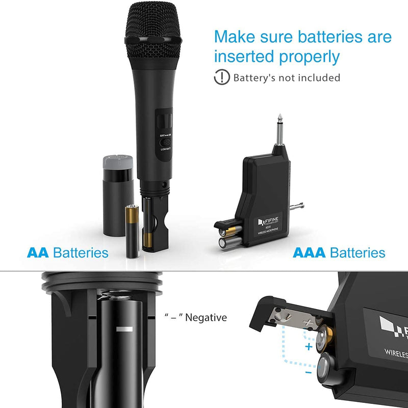  [AUSTRALIA] - Wireless Microphone,Fifine Handheld Dynamic Microphone Wireless mic System for Karaoke Nights and House Parties to Have Fun Over The Mixer,PA System,Speakers-K025