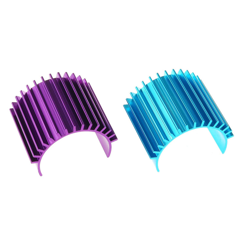  [AUSTRALIA] - DGZZI 380 Motor Heat Sink 2PCS Aluminium Alloy Heatsink Cooling Fins for RC 370 380 385 390 395 Size Brushed Brushless Motor Purple and Blue