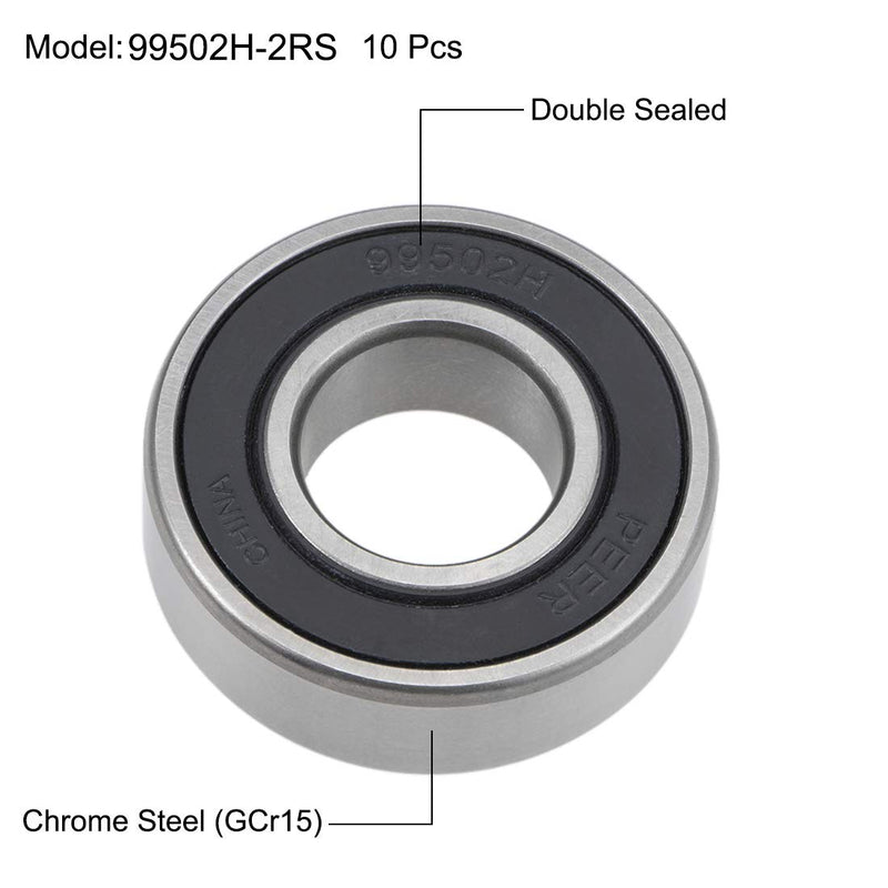  [AUSTRALIA] - uxcell 99502H-2RS Deep Groove Ball Bearings 5/8-inch Inner Dia 1-3/8-inch OD 11mm Bore Double Sealed Chrome Steel Z2 10pcs