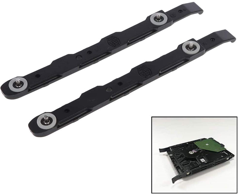 Uoeo 8 Pack Chassis Hard Drive Mounting Plastic Rails Chassis Hard Drive Rails, Black - LeoForward Australia