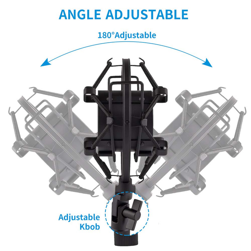  [AUSTRALIA] - LYRCRO Microphone Shock Mount, Mic Anti-Vibration Suspension Shock Mount Holder Clip for 44mm-49mm Diameter Condenser Mic like MXL V67G V67i V69M V87 550 Studio 24 V76T Babybottle SL