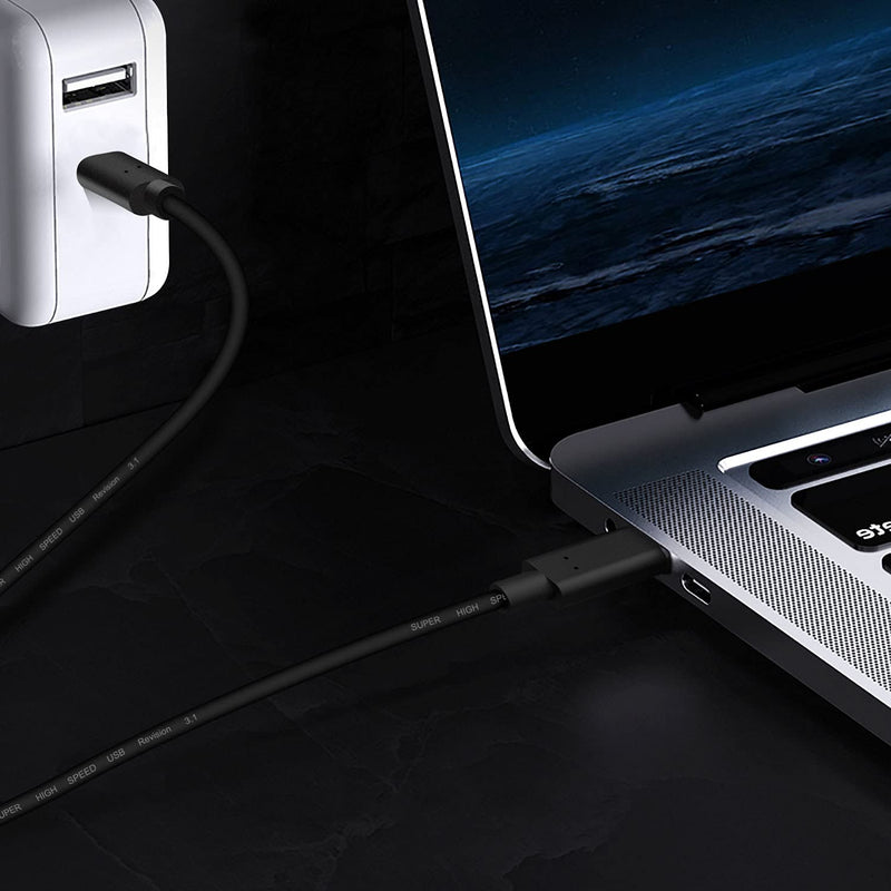  [AUSTRALIA] - QiCheng&LYS USB C Extension Cable Type C Male to Female Thunderbolt 3 Extension Cable USB 3.1 (10 Gbps) Charging/Sync/ 4K Video/Audio (0.3m) 0.3m