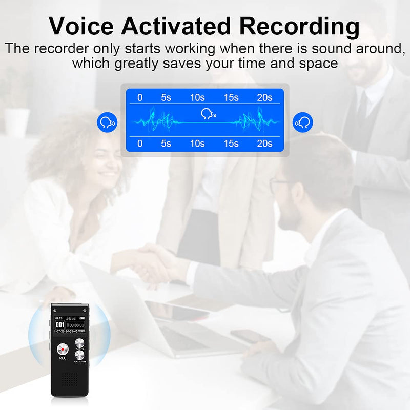  [AUSTRALIA] - 32GB Digital Voice Activated Recorder - Voice Recorder with Playback - Portable Tape Recorder Audio Recording Device with Noise Reduction Audio Recorder for Lectures Meetings 32G