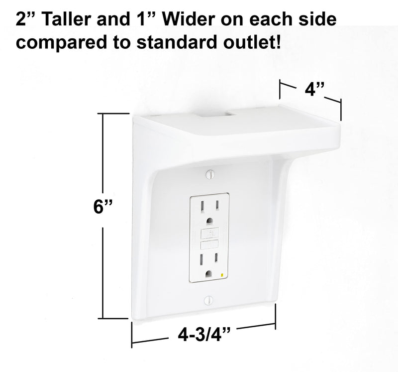  [AUSTRALIA] - Jairs Outlet Shelf with Cable Manager, Decora Cover, Speaker Shelf (2, White) 2