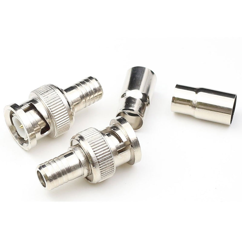 ANHAN BNC Male Crimp Connector BNC Male Coax Adapter for Security Camera CCTV Coaxial cable 2Packs - LeoForward Australia