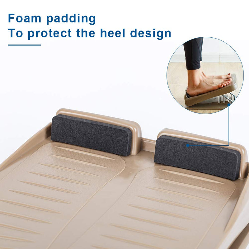 StrongTek Portable Slant Board, Adjustable Incline Boards, Calf Stretcher, Foot Stool Brown - LeoForward Australia