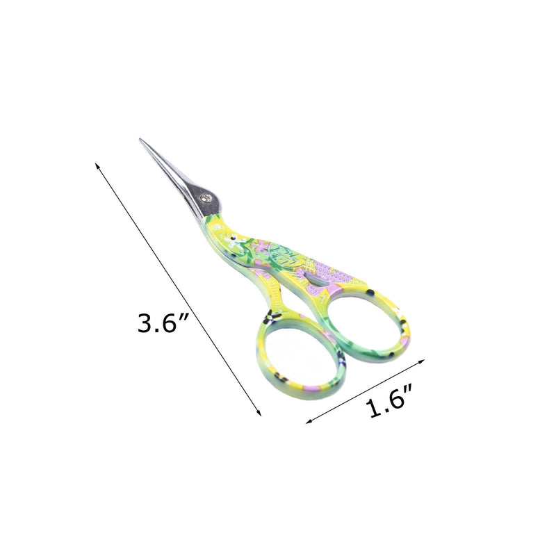  [AUSTRALIA] - BIHRTC 3.6" Stainless Steel Sharp Tip Classic Stork Scissors Crane Design Sewing Scissors DIY Tools Dressmaker Shears Scissors for Embroidery, Craft, Needle Work, Art Work & Everyday Use (Colourful-1)