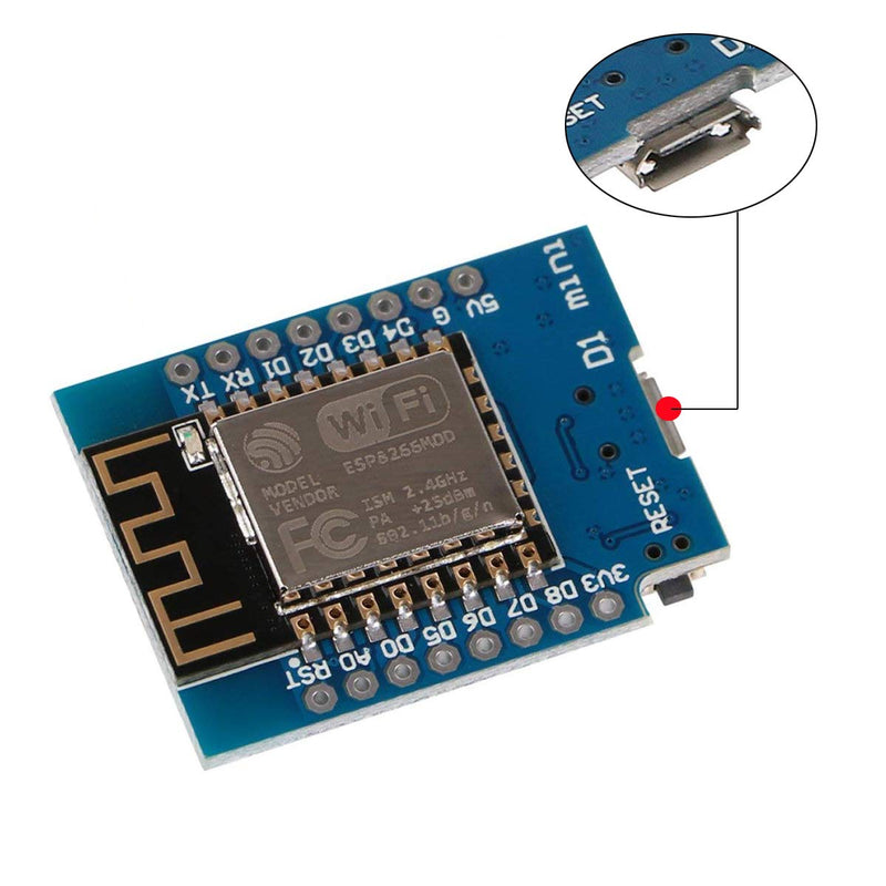  [AUSTRALIA] - MakerFocus 2pcs D1 Mini NodeMcu 4M Bytes Lua WiFi Development Board Base on ESP8266 ESP-12F N Compatible NodeMcu Ar duino Blue-2