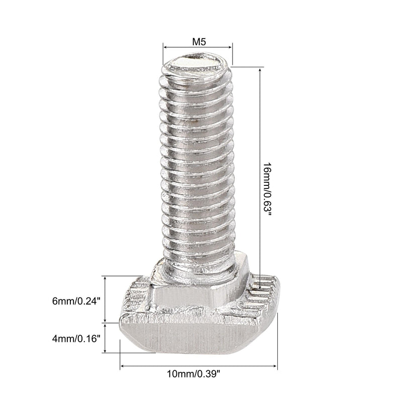  [AUSTRALIA] - uxcell M5x16mm T-Slot Drop-in Stud Sliding Bolt Screw Carbon Steel for 20 Series Aluminum Profile 8pcs