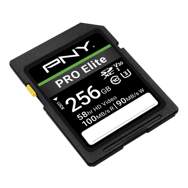  [AUSTRALIA] - PNY 256GB PRO Elite Class 10 U3 V30 SDXC Flash Memory Card - 100MB/s, Class 10, U3, V30, 4K UHD, Full HD, UHS-I, Full Size SD
