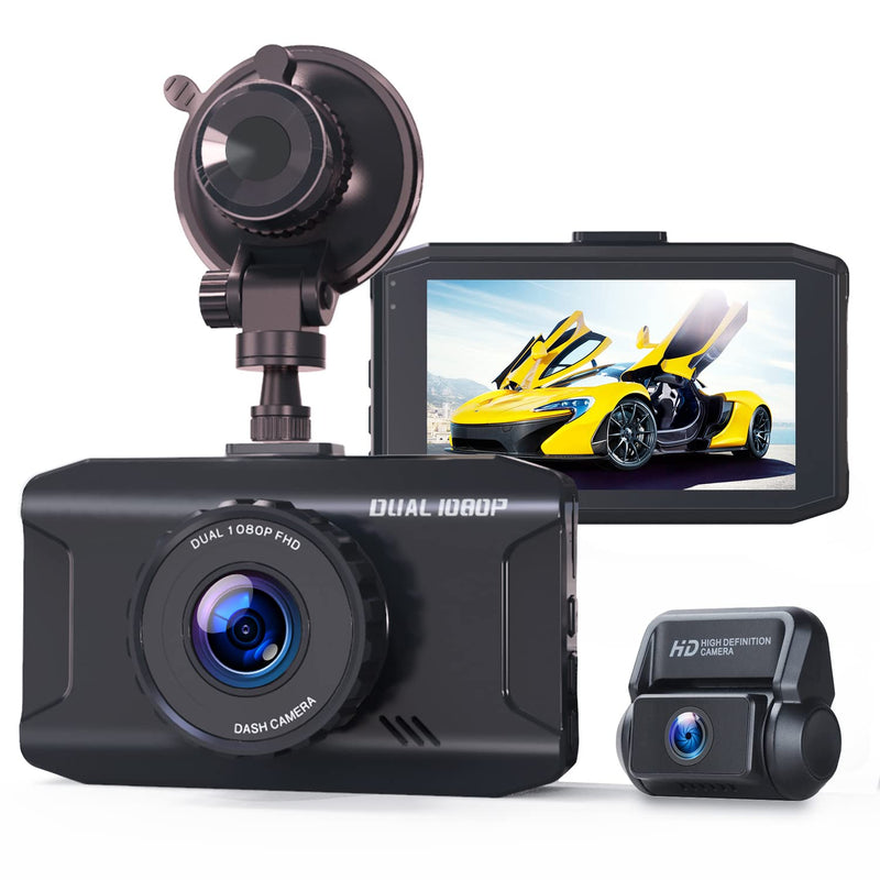  [AUSTRALIA] - Dual Dash Cam Front and Rear Car Camera Mini1 080P Dashcam with 340° Wide Angle Recording Night Vision WDR Loop Recording G-Sensor