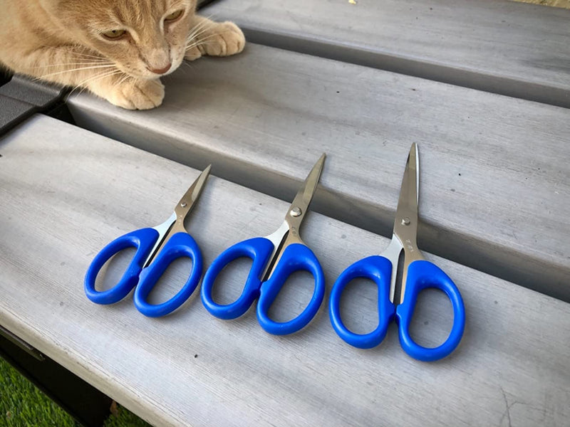  [AUSTRALIA] - ATO-DJCX 4.7" 5.5" 6.3" Scissors All Purpose Craft Small Scissors for Office School Household Home Supplies,Stainless Steel Razor Blades,Blue