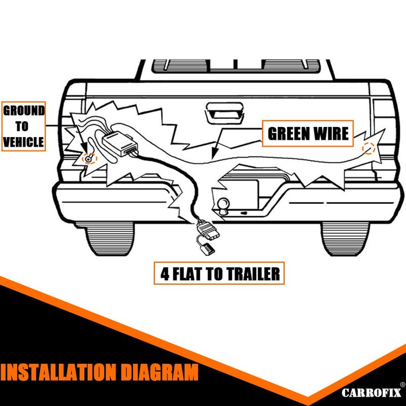  [AUSTRALIA] - CARROFIX LED Compatible Taillight Converter with 20" Inches Leads and 60" Inches 4-Wire Flat Extension Vehicle End Connector