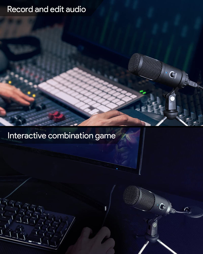  [AUSTRALIA] - USB Plug&Play Computer Microphone, Professional Studio PC Mic with Tripod for Gaming, Streaming, Podcast, Chatting, YouTube on Mac & Windows