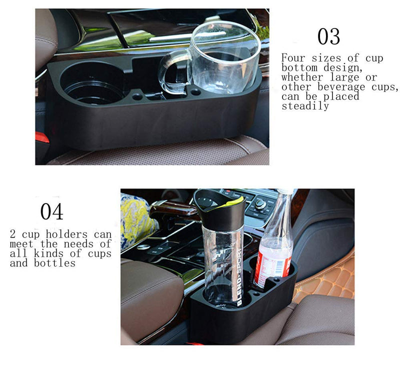  [AUSTRALIA] - GJMALL Car Cup Holder Water Cup Holder Organizer The Multi-Function Water Cup Holder Drinks Beverage Bottle Stand Storage Organizer (Black) Black