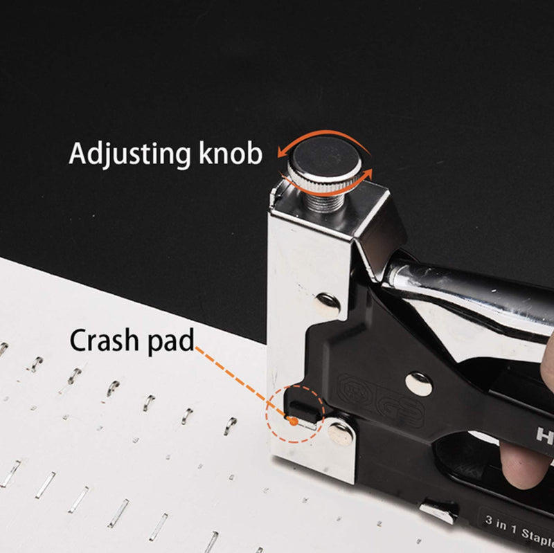  [AUSTRALIA] - Edward Tools Pro 3 in 1 Heavy Duty Staple Gun with 600 Staples - for Upholstery, Wood, Garden, Wire, Furniture, Roofing - D,U,T Type Staples - Quick Jam Clear - DIY