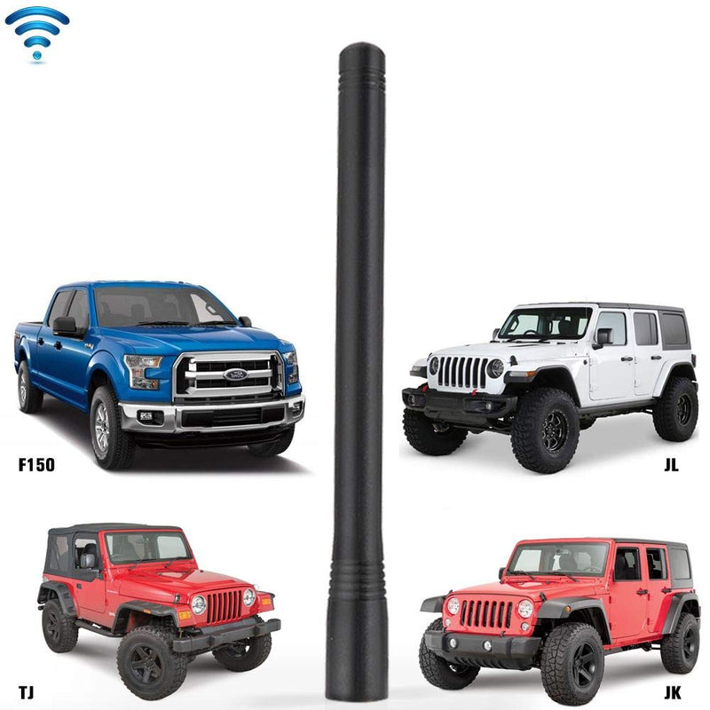 RT-TCZ Short Antenna for Jeep Wrangler JK/JL/TJ and Ford F150, 7.5 inches Antenna Designed for Optimized FM/AM Reception - LeoForward Australia
