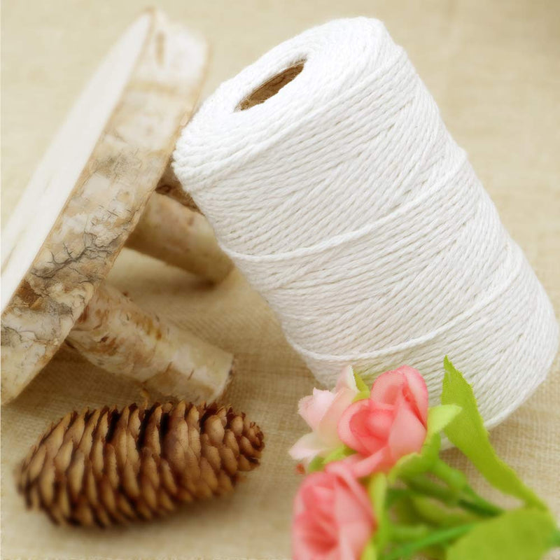  [AUSTRALIA] - 200M (218 Yard) 12-Ply Cotton Twine String,Cooking Kitchen Twine String Craft String Baker Twine for Tying Homemade Meat,Making Sausage,DIY Craft and Gardening Applications (Natural White) 1 Pcs