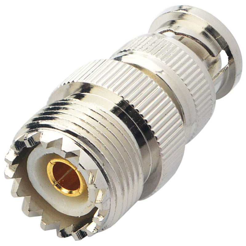  [AUSTRALIA] - BOOBRIE 2pcs BNC UHF RF Coaxial Coax Adapter SO239 UHF Female to BNC Male Connector Low Loss Ham Radio Coax Adapter for RF Antennas/Wireless LAN Devices/Coaxial Cable/Wi-Fi Radios