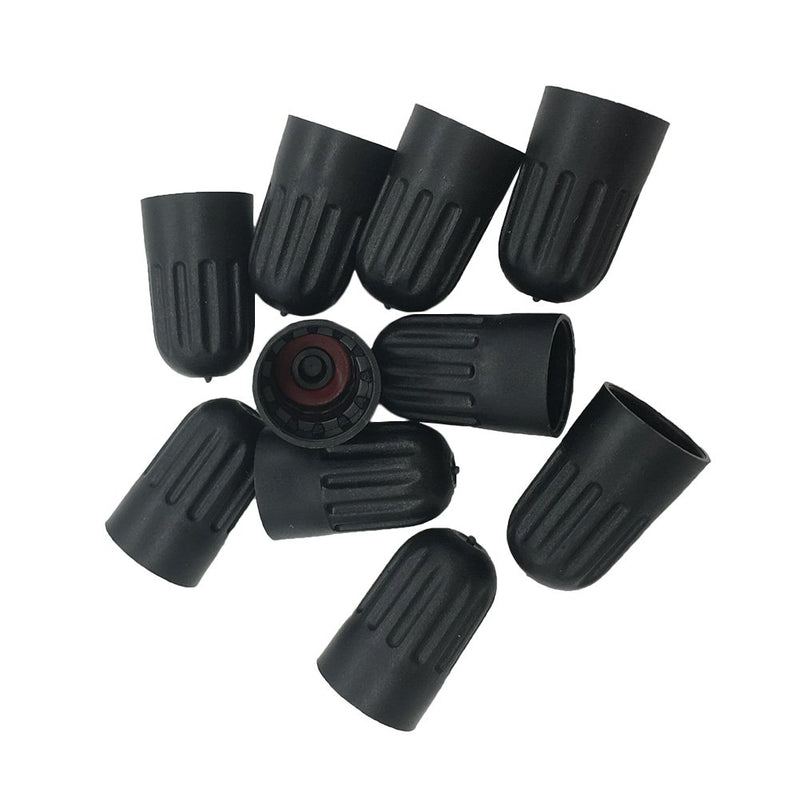  [AUSTRALIA] - Germban 10pcs Plastic Black Tire Valve Stem Long Caps for TR20008 TPMS Valve Tire Cap