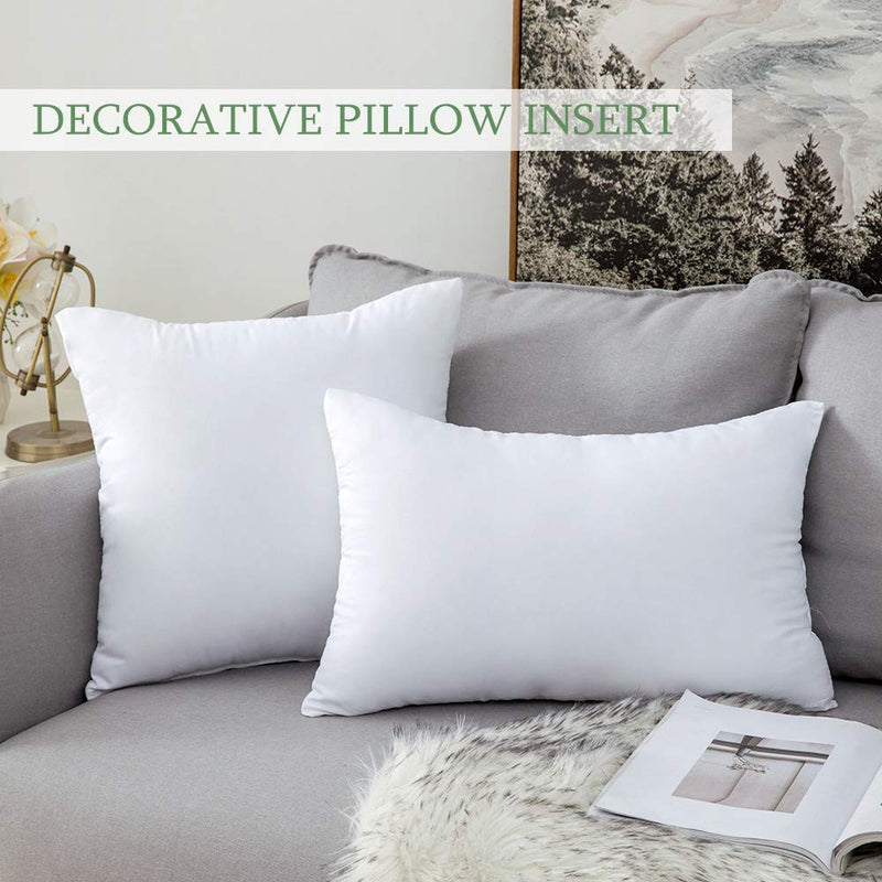  [AUSTRALIA] - MIULEE Throw Pillow Insert Hypoallergenic Premium Pillow Stuffer Sham Rectangle for Decorative Cushion Bed Couch Sofa 12x20 Inch 1 12''x20''