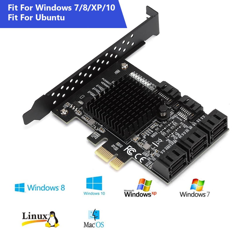  [AUSTRALIA] - Lazmin112 PCI-E to SATA 3.0 Card, 8-Port PCI-E to SATA3.0 Controller Expansion Board, SATA3.0 Interface Expansion Card