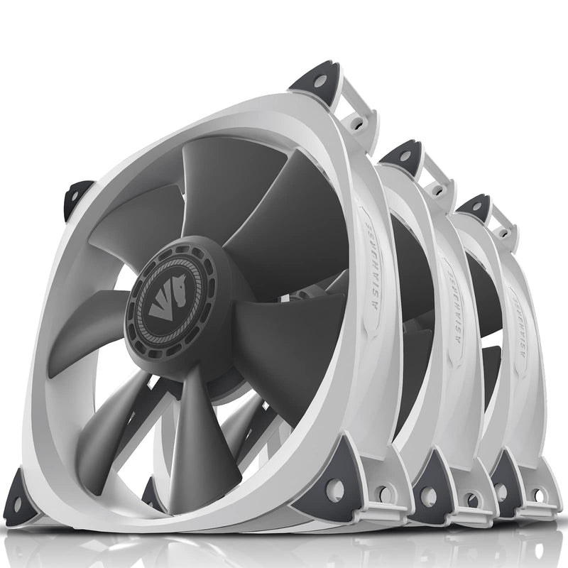  [AUSTRALIA] - Asiahorse Fish-Bone Pwm Case Fans with A 1-to-4 Port Exquisite Splitter,120mm Quiet Computer Cooling PC Fans (3pack Grey) PWM-Grey