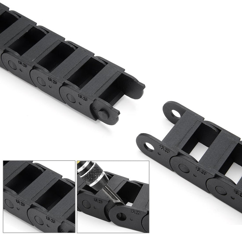  [AUSTRALIA] - uxcell R18 10mm x 20mm Black Plastic Cable Wire Carrier Drag Chain 1M Length for CNC