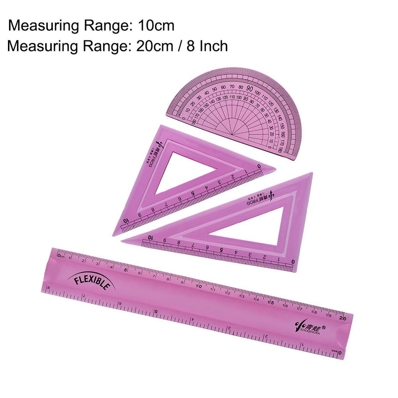  [AUSTRALIA] - uxcell Flexible Measuring Tool Set with Protractor 30/60 45 Triangle Ruler 20cm 8 Inch Straight Ruler