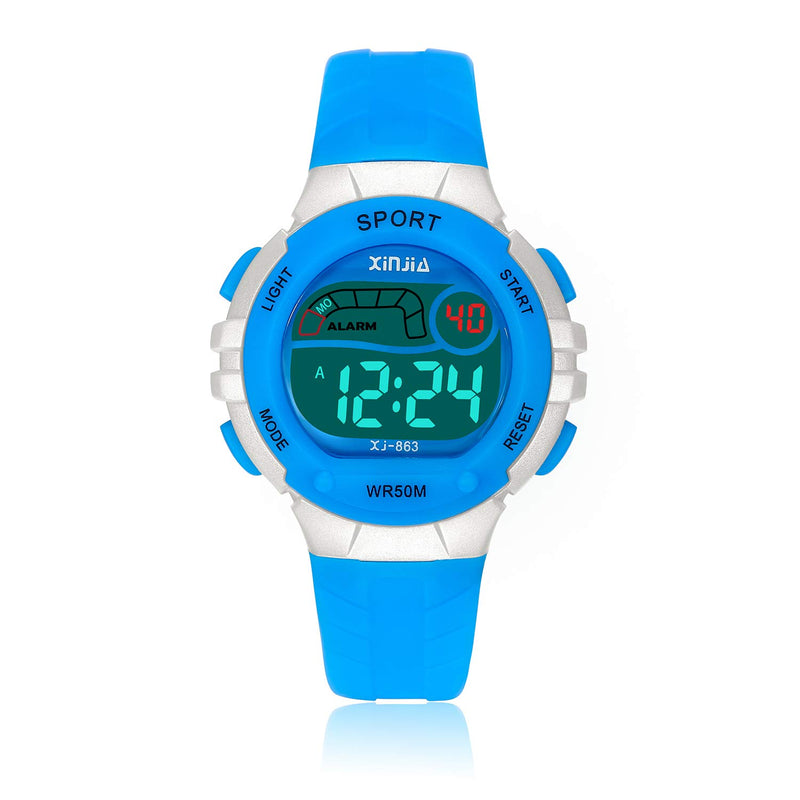 Kids Digital Watches for Girls Boys 50M(5ATM) Waterproof Multi-Functional WristWatches for Children Blue - LeoForward Australia