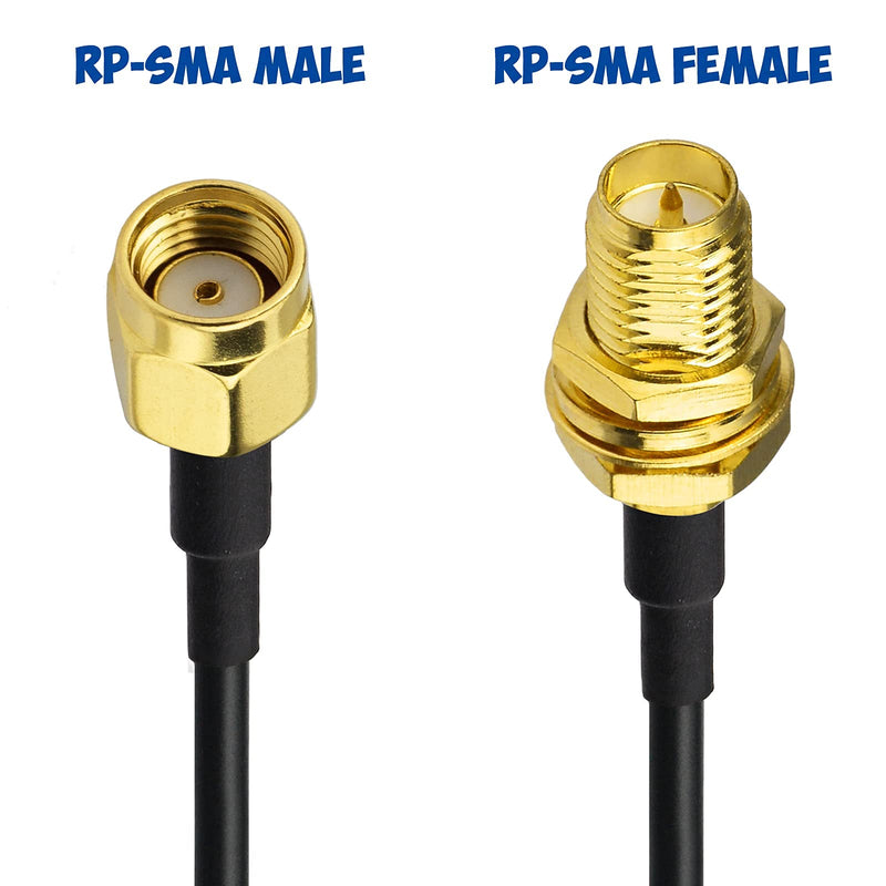  [AUSTRALIA] - Bingfu RP-SMA Male to RP-SMA Female Cable 3m RG174 WiFi Antenna Extension Coaxial Cable Pack of 2 for Wireless Mini PCI Express PCIE Network Card USB WiFi Adapter WiFi Router Booster IP Camera 3M (2 pieces)