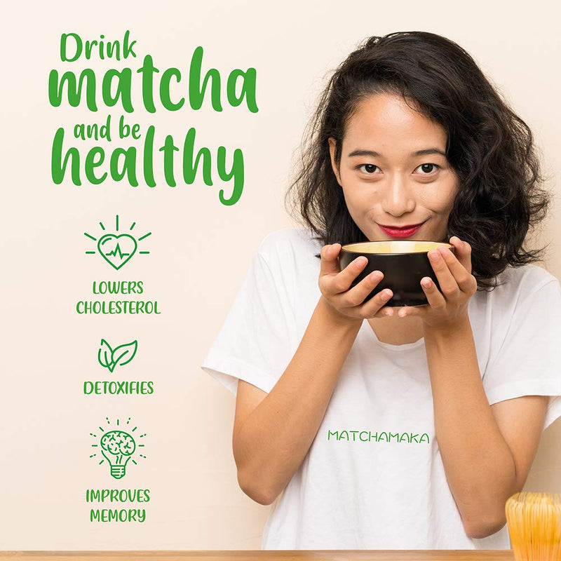 [AUSTRALIA] - MATCHAMAKA Japanese Matcha Tea Set - Matcha Whisk (Chasen), Traditional Scoop (Chashaku), Tea Spoon - The Perfect Matcha green tea ceremony set. Traditional MATCHA KIT