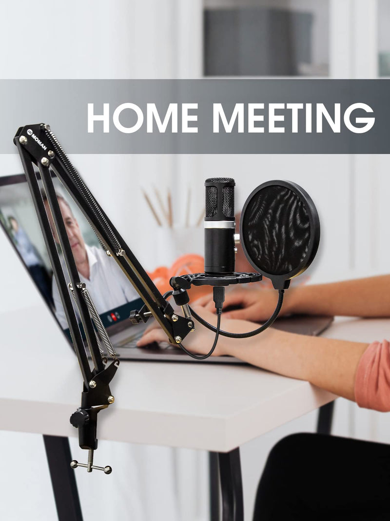  [AUSTRALIA] - Microphone with Support, Moman EM1 Microphone USB PC with Mic Stand Support