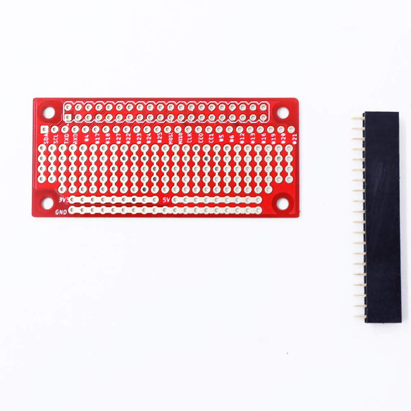  [AUSTRALIA] - Treedix Compatible with Raspberry Pi Zero 2pcs GPIO Protoboard Breadboard HAT with Female Pin Connector PCB Prototyping Board （unwelding）