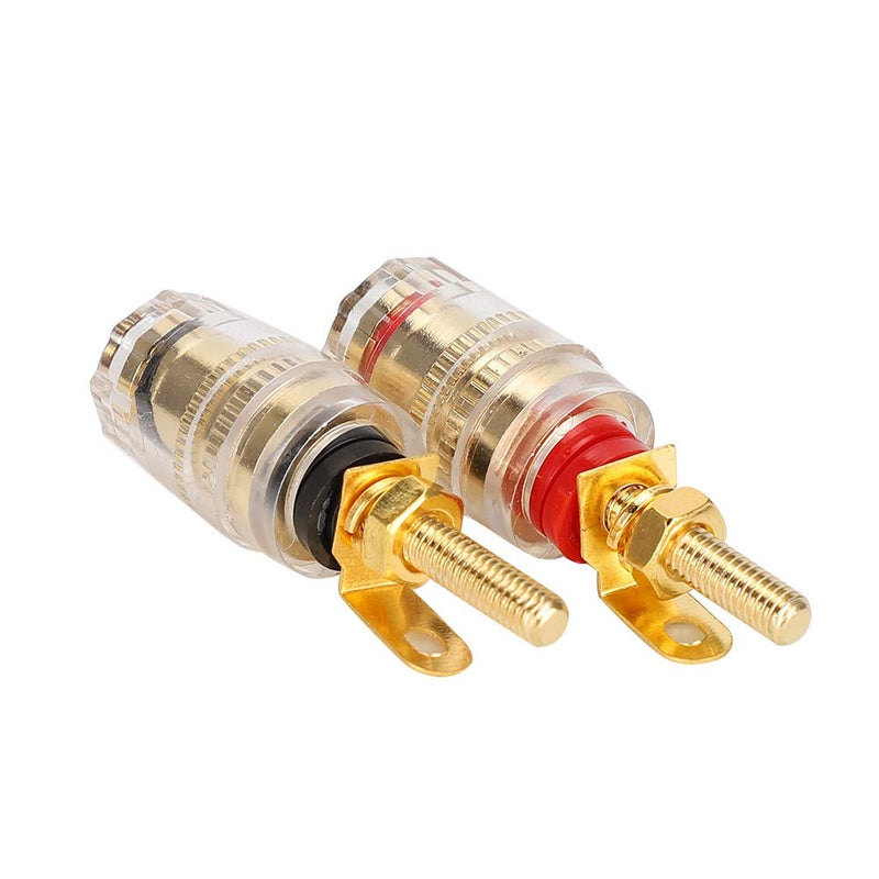  [AUSTRALIA] - Banana Socket Gold Plated Binding Post Nut Plug Connector Speaker Jack Adapter Audio Connector for Speaker Cables Connector Speaker Adapter Audio Connector