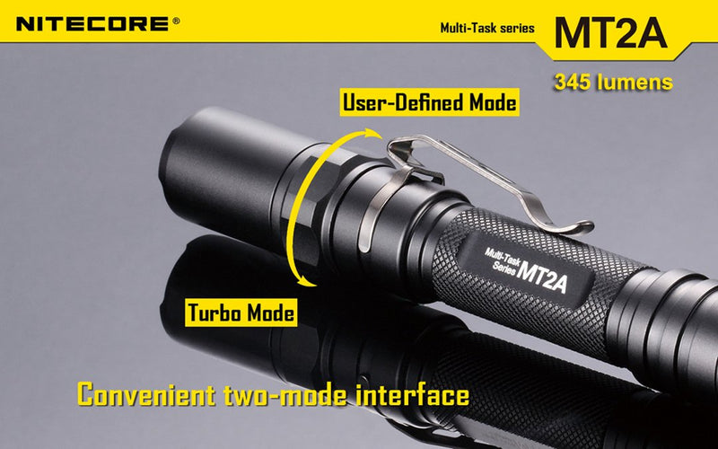 Nitecore MT2A 345 Lumens LED Flashlight w/Bonus Premium Holster - Use 2X AA Batteries - LeoForward Australia