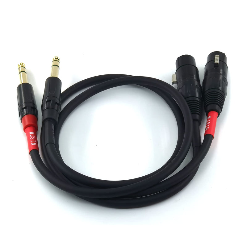  [AUSTRALIA] - WJSTN XLR to 6.35mm 1/4 TS Cable, 6.35mm Dual Channel to 3-pin XLR （Female）, XLR to 1/4 ts 6.35mm Audio Cable (3FT) 3FT