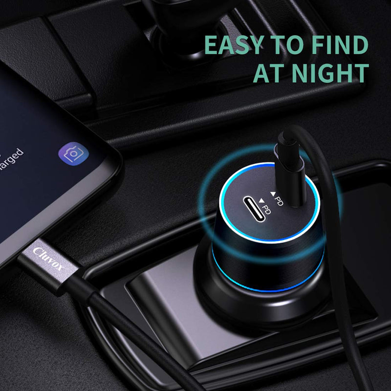 20W Dual USB C Fast Car Charger, Cluvox Type C Automobile Charger Compatible for iPhone 12 Pro/Max/Mini/11/X/XS/XR/8/Plus, Galaxy S21/S20/S10/S9, Pixel, iPad Pro Cigarette USB Charger Adapter - LeoForward Australia