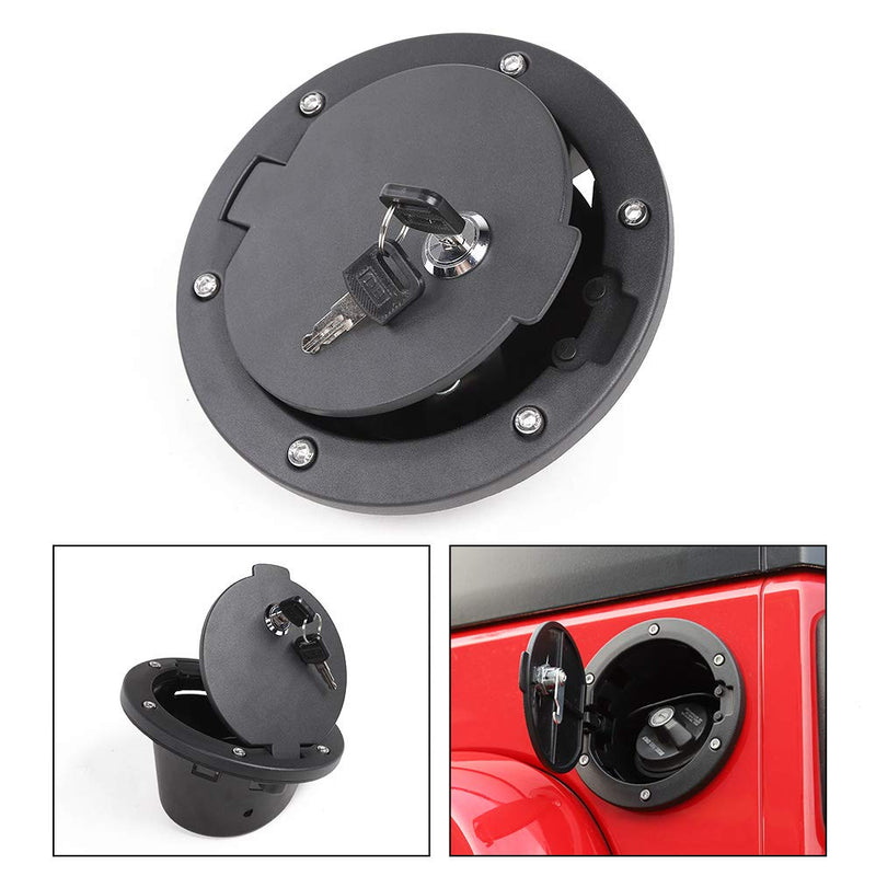  [AUSTRALIA] - JeCar Fuel Door Cover Locking Gas Cap Cover for 2007-2018 Jeep Wrangler JK & Unlimited