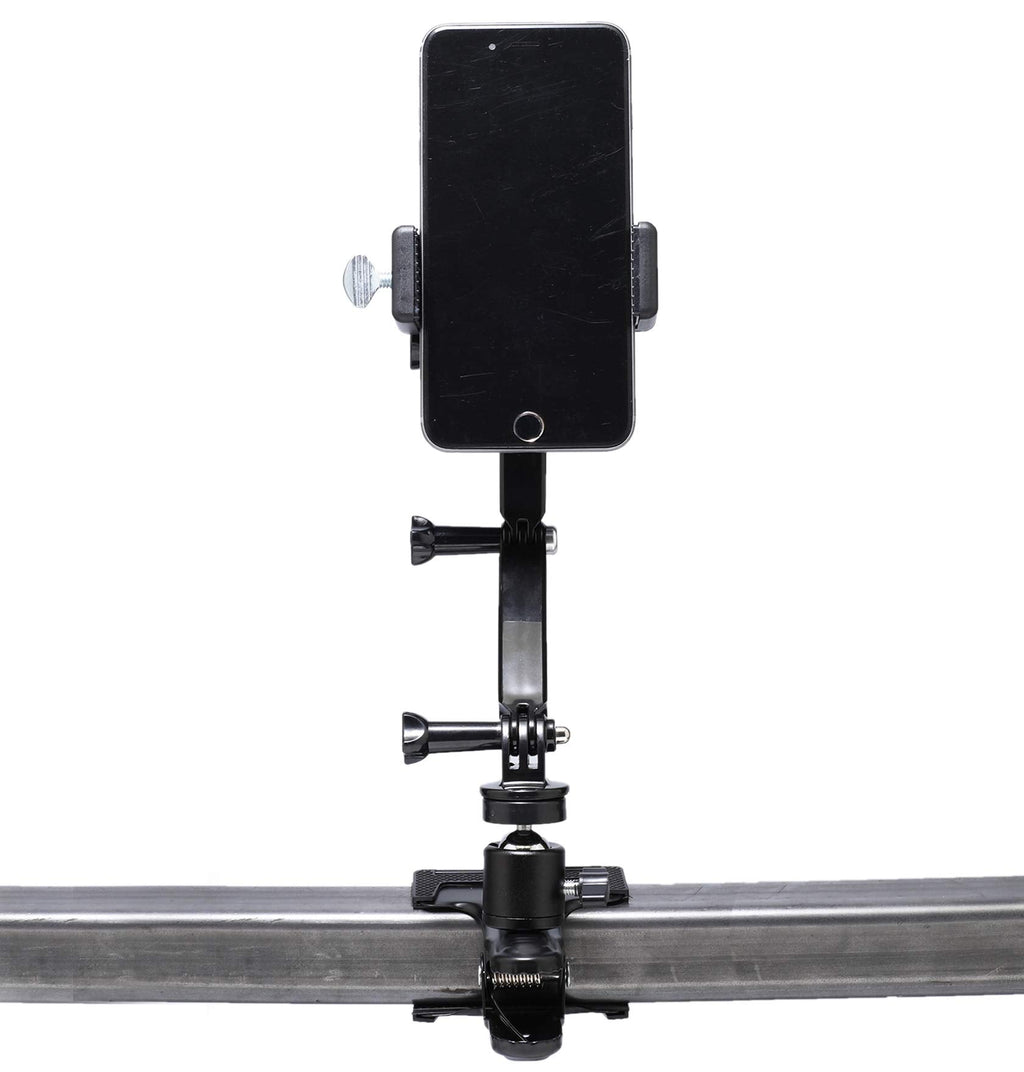  [AUSTRALIA] - Livestream Large Phone - Ball Head Clamp Mount with Extension Kit for Desk or Table (Mount Opens from 80mm to 102mm). Easily Adjust Height of Device for Videos, Reading, or Live Streaming.