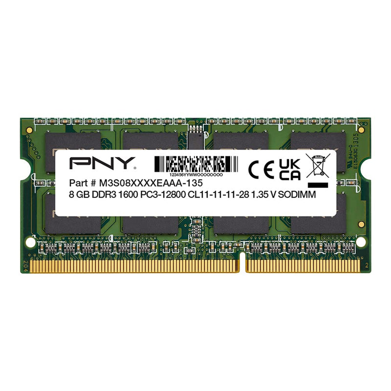  [AUSTRALIA] - PNY Performance 8GB DDR3 1600MHz (PC3-12800) CL11 1.35V Notebook/Laptop (SODIMM) Memory - MN8GSD31600LV