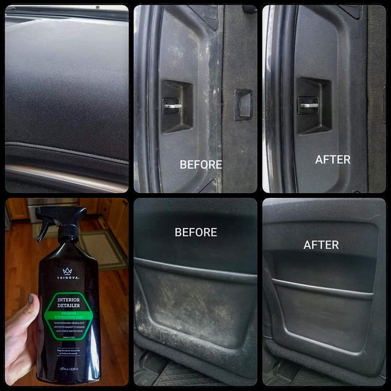 [AUSTRALIA] - Interior Quick Detailer - Stain Remover, Dashboard Cleaner and Protectant, Car Vinyl, Rubber, Leather Cleaning tool. 18oz TriNova
