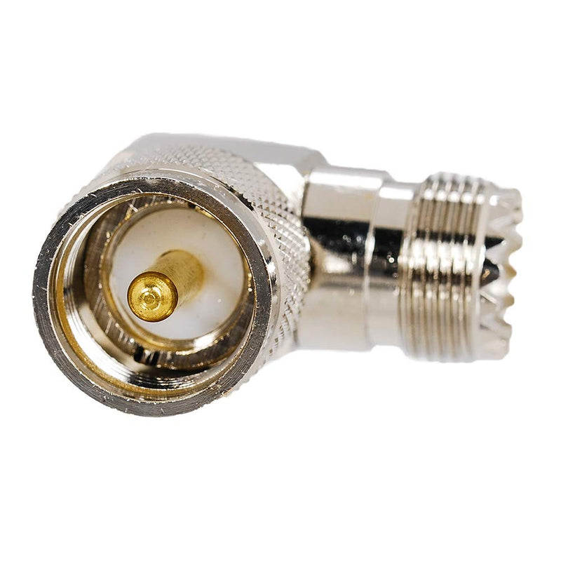  [AUSTRALIA] - Eagles 2pcs UHF Male PL259 to Female SO239 RF Coaxial Adapter, UHF 90° Right Angle Connector, F Type Female to Male Connector for CB Radio Antenna,Wireless LAN Devices, Coaxial Cable